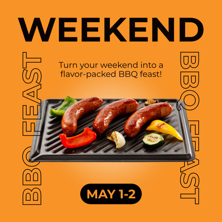 Meat for Weekend BBQ Feast Instagram AD Design Template