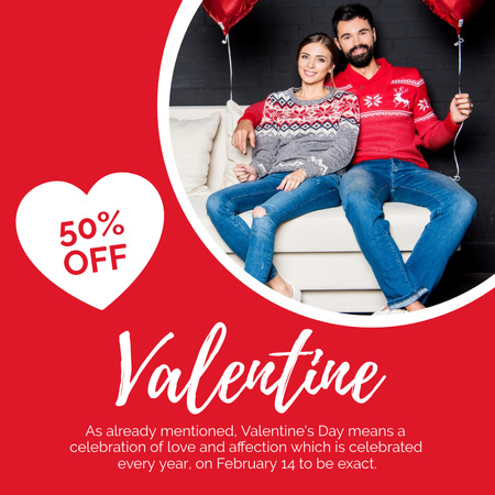 Platilla de diseño Valentine's Day Discount Offer Instagram