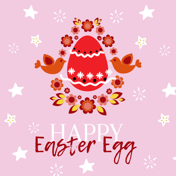 Easter Day Greeting with Festive Egg