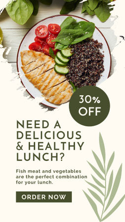 Fresh Healthy Meal Discount Offer Instagram Story Tasarım Şablonu
