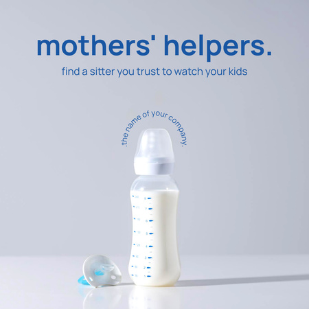Platilla de diseño Responsible Nanny Service Offer With Feeding Bottle Instagram