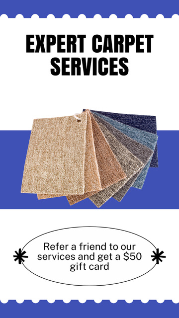 Best Carpet Covering Services With Promo Option Instagram Story Πρότυπο σχεδίασης