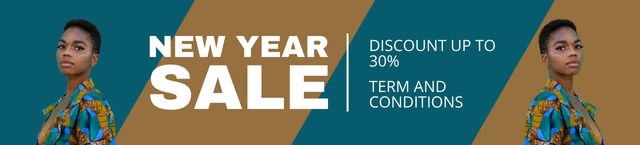 New Year Sale with Discount Offer Ebay Store Billboard Tasarım Şablonu