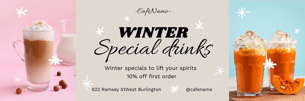Template di design Winter Special Drinks Ad Email header