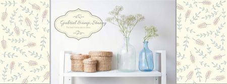 Platilla de diseño Home Decor Advertisement with Vases and Baskets Facebook cover