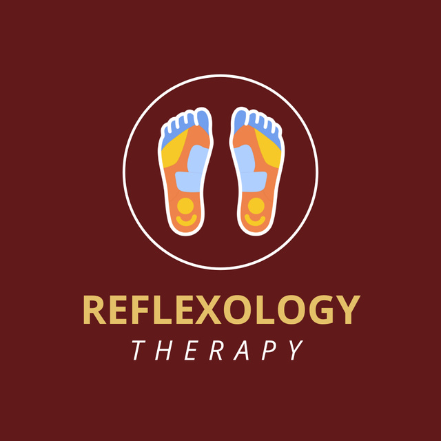 Popular Reflexology Therapy Emblem Animated Logo Tasarım Şablonu