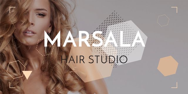 Hair studio Offer with Beautiful Woman Twitter – шаблон для дизайну