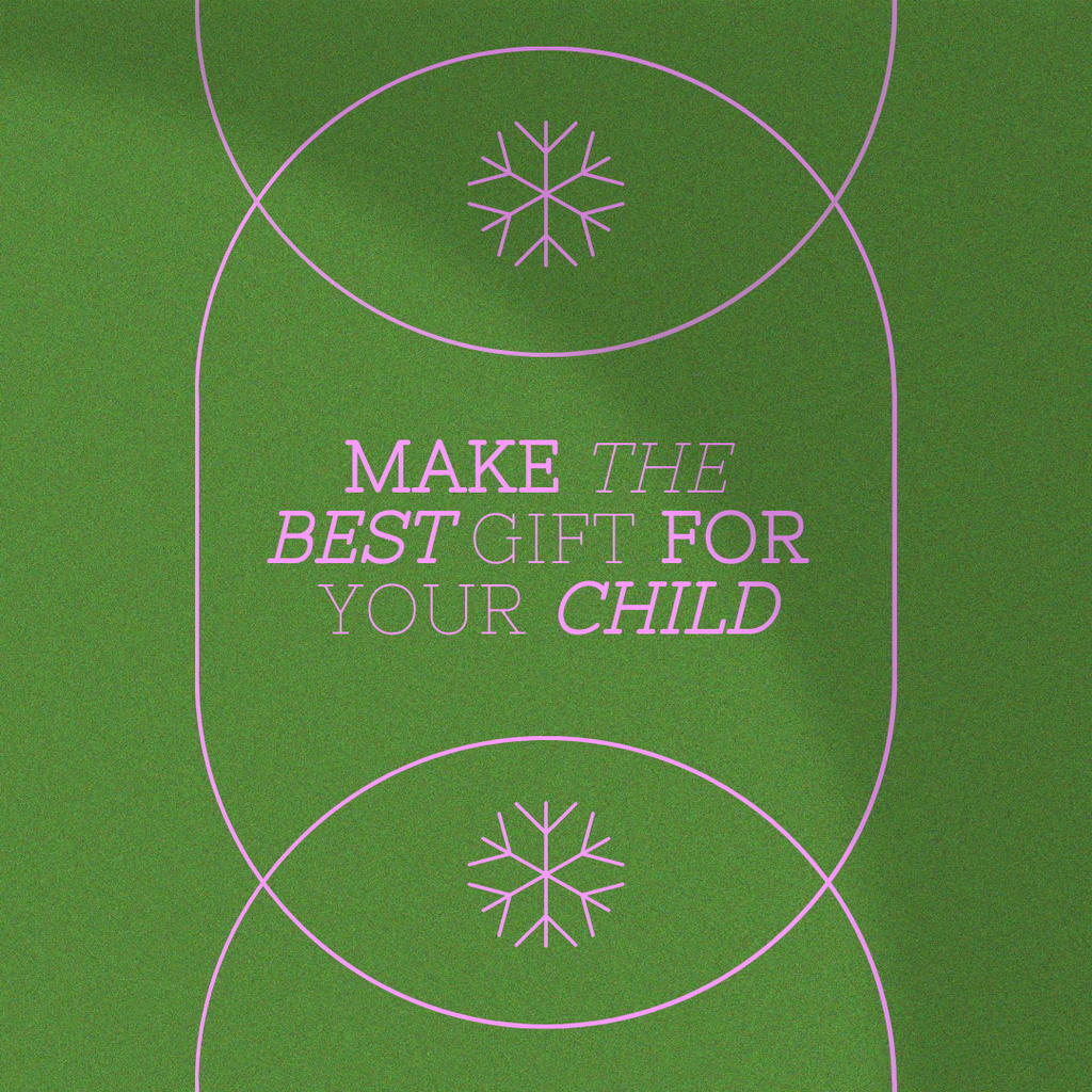 Designvorlage Christmas Holiday Gifts Discount for Kids on Green für Instagram