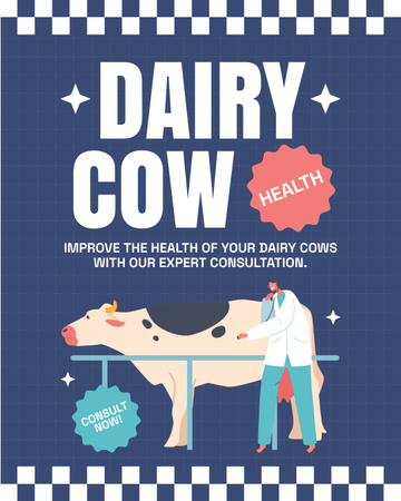Serviços de saúde para bovinos Instagram Post Vertical Modelo de Design