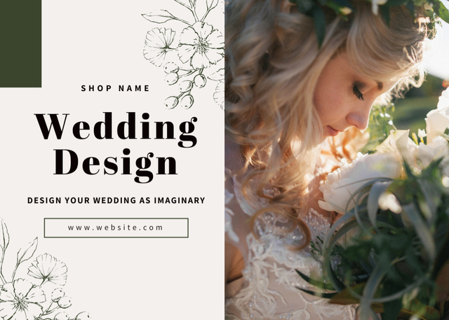Wedding Design Services Postcard 5x7in – шаблон для дизайну