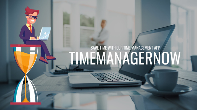 Time Management Concept Businessman on Hourglass Full HD video – шаблон для дизайна