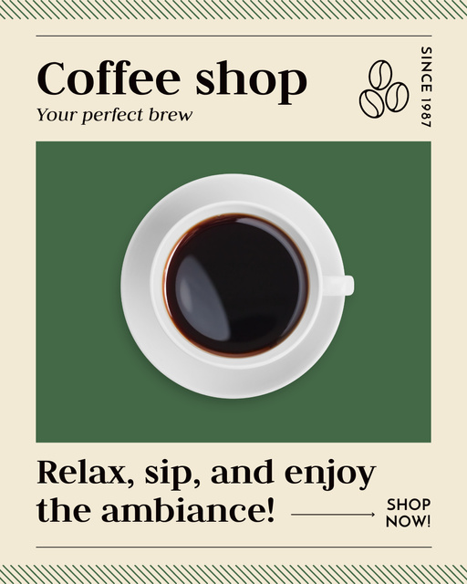 Bold Espresso In Cup Offer With Catchy Slogan Instagram Post Vertical – шаблон для дизайну