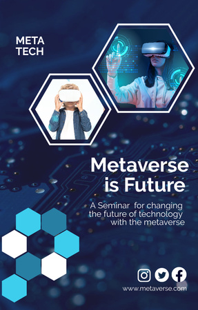 Modèle de visuel Seminar Metaverse is Future - Invitation 4.6x7.2in