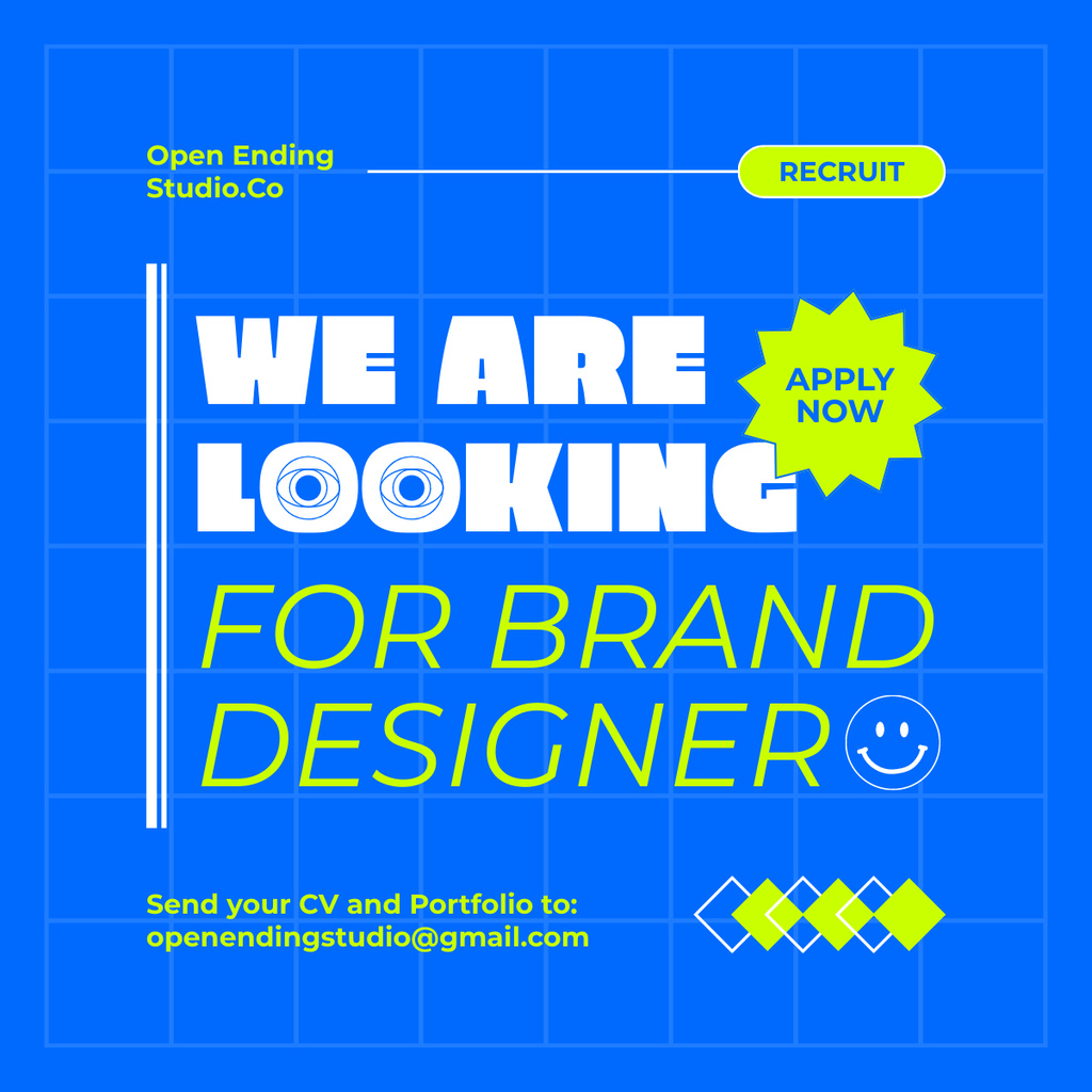 Looking for Brand Designer LinkedIn post Modelo de Design