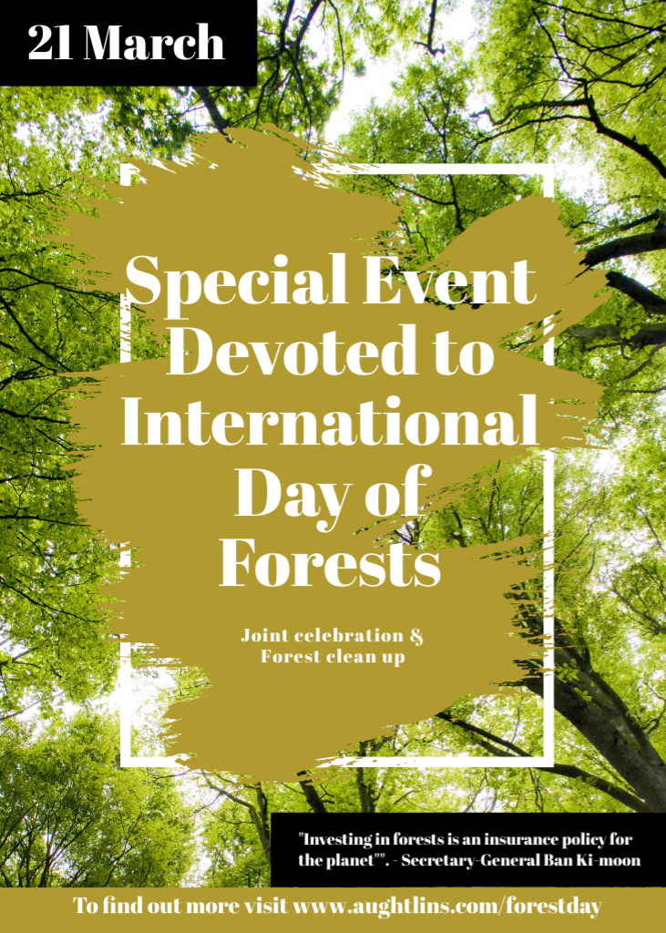 Designvorlage World Forest Resources Event Announcement with Tall Trees für Flayer