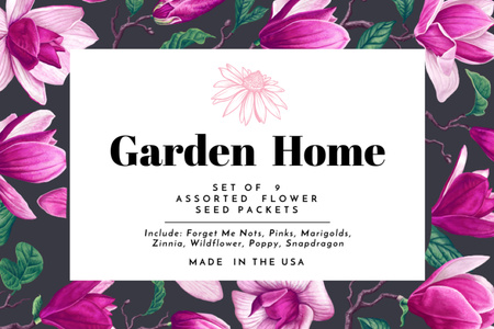 Set of Assorted Flower Seed Offer Label Design Template