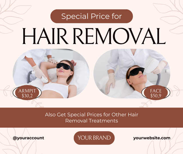 Special Price Offer for Laser Hair Removal Facebookデザインテンプレート