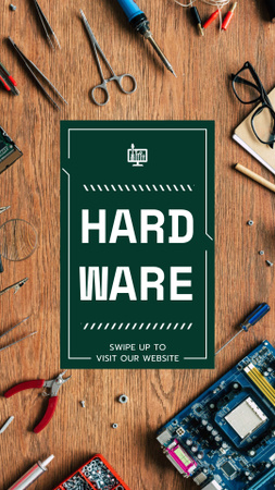 Hardware repair services with Circuit board Instagram Video Story Design Template