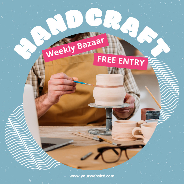 Modèle de visuel Bazaar With Handcrafted Goods Announcement - Instagram