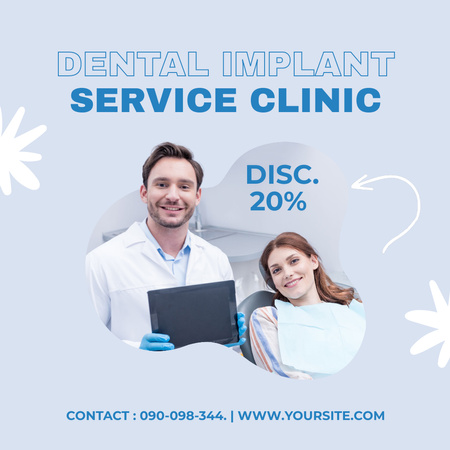 Discount Offer on Dental Implants Animated Post Design Template