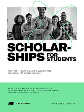 Scholarships for Students Offer with Young People Poster 36x48inデザインテンプレート