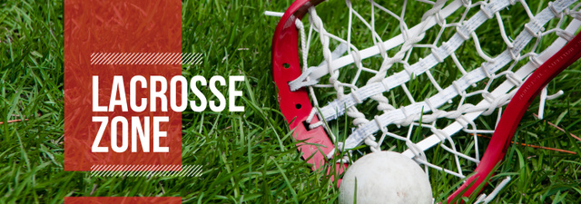 Lacrosse Stick and Ball on Green Lawn Tumblr Design Template