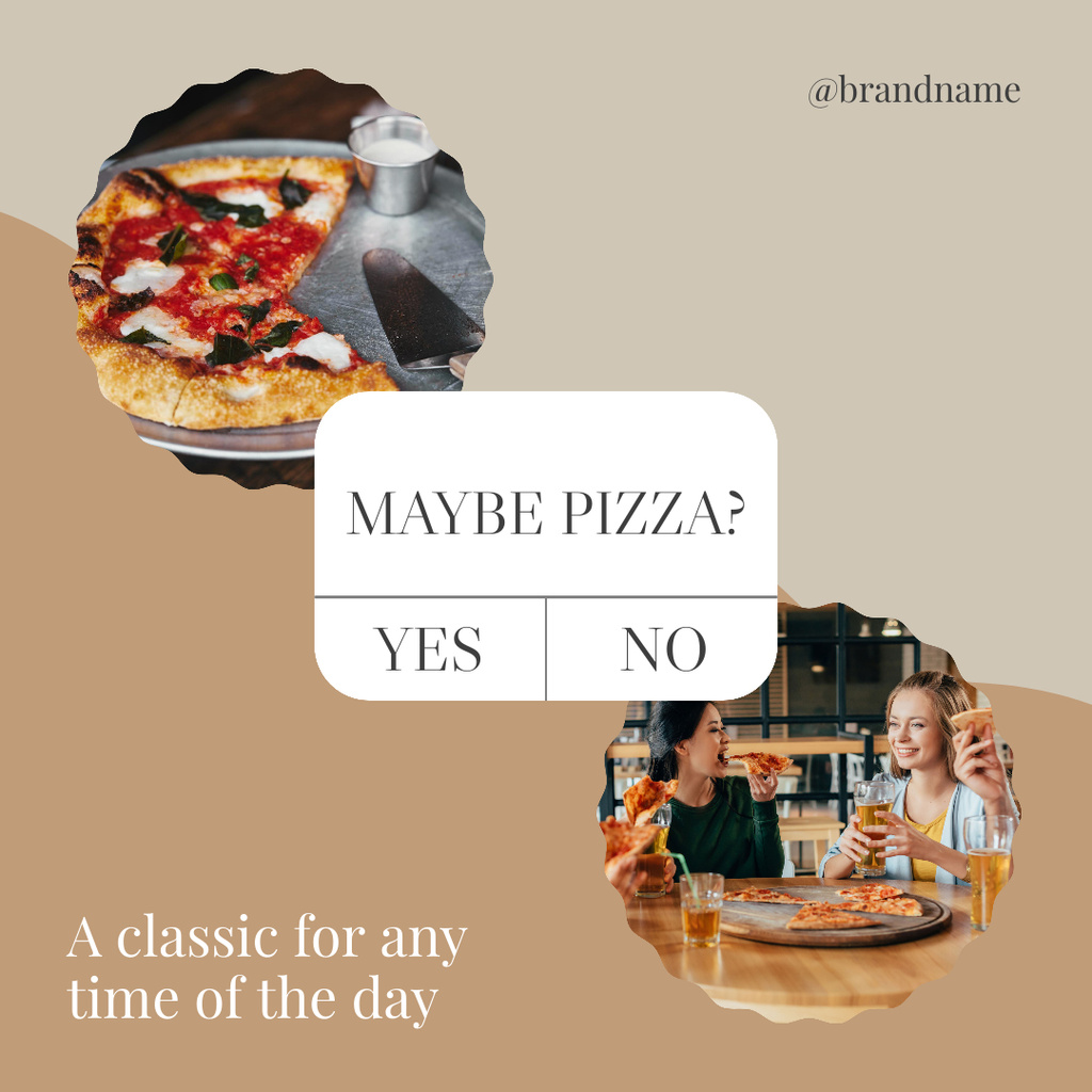Classic Pizza in Pizzeria Instagram Design Template