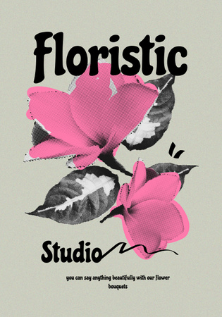 Floristic Studio Services Offer Poster 28x40in Design Template