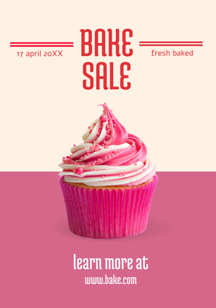Szablon projektu Reklama piekarni z różowym słodkim ciastem Poster 28x40in