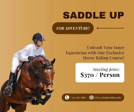Excellent Horse Riding Course With Fixed Price Facebook Design Template