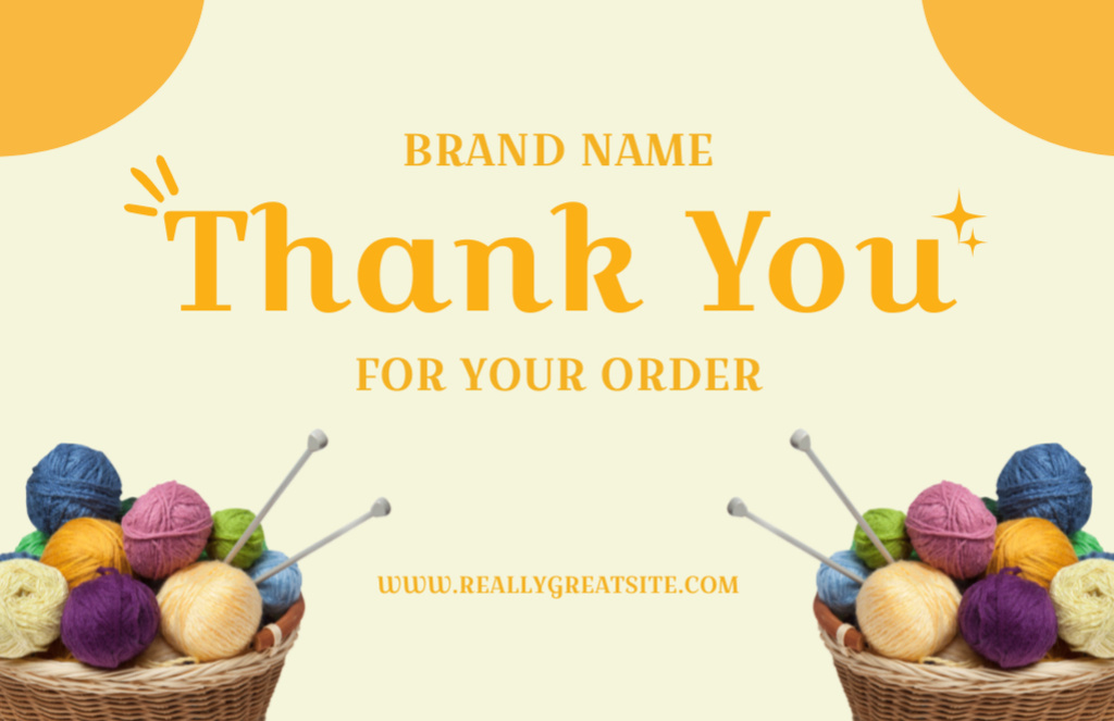 Gratitude For Order of Handmade Items Thank You Card 5.5x8.5in Design Template