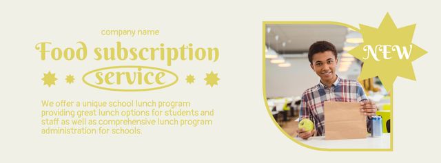 School Food Subscription Service Facebook Video coverデザインテンプレート