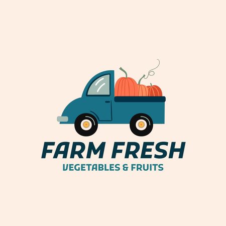 Fresh Farm Fruits and Vegetables Animated Logo Design Template