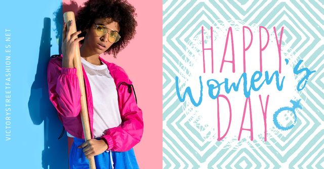 Women's day greeting with Stylish Woman Facebook ADデザインテンプレート