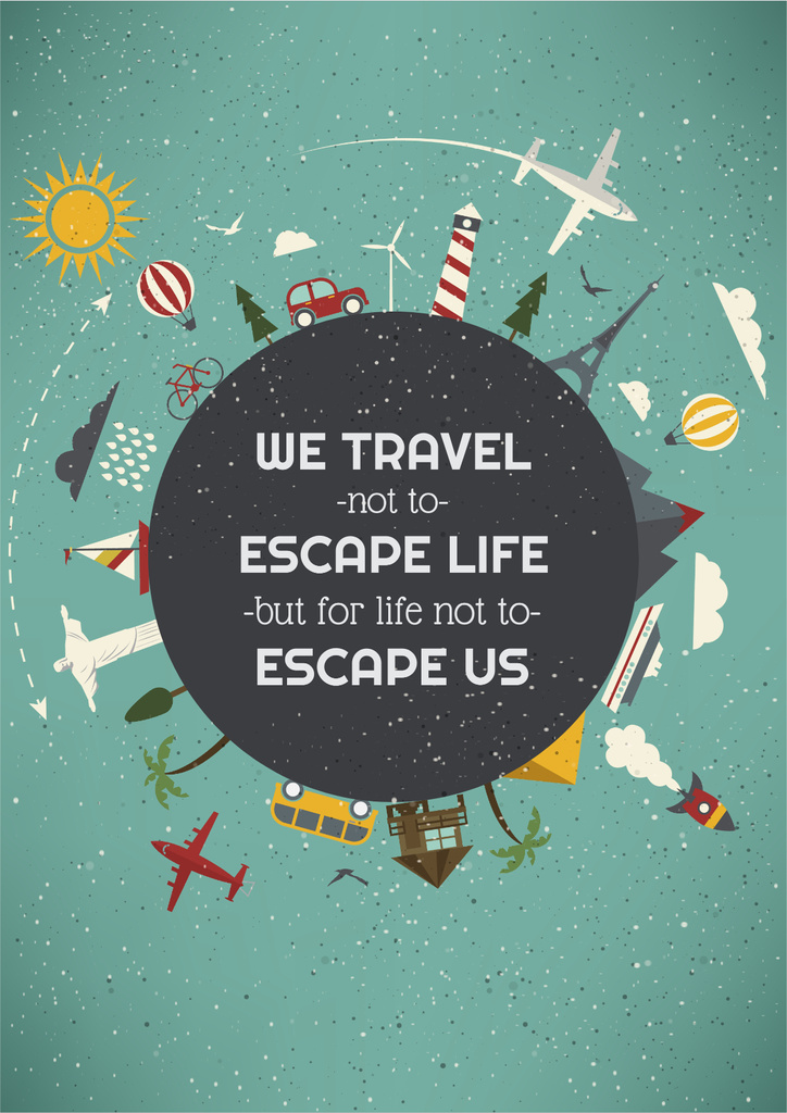 Plantilla de diseño de Travel inspiration with slogan Poster 