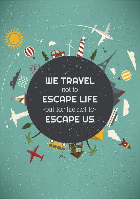 Travel inspiration with slogan Poster Modelo de Design