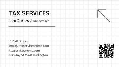 Platilla de diseño Tax Advisory Services on White Business Card US
