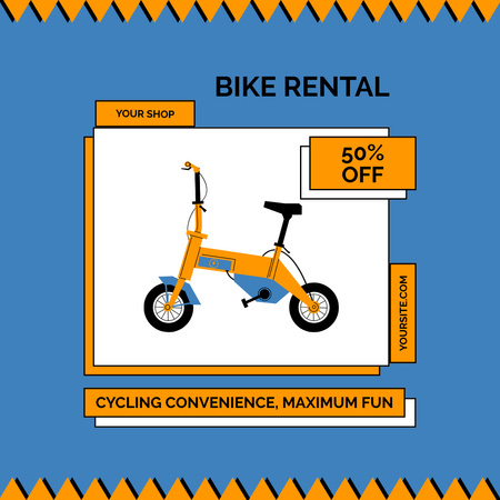 Προσφορά για ενοικίαση ποδηλάτου Instagram AD Πρότυπο σχεδίασης