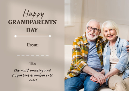 Happy Grand Parents' Day Card tervezősablon