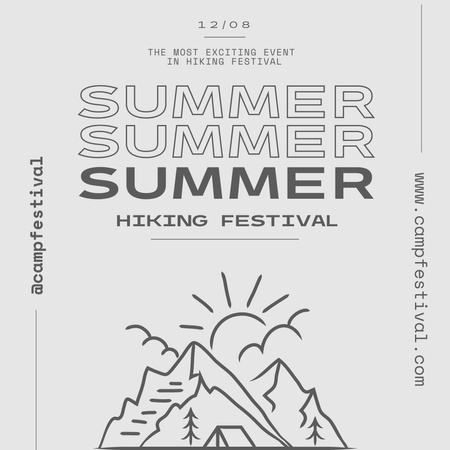 Summer Hiking Festival Announcement Instagram AD Design Template