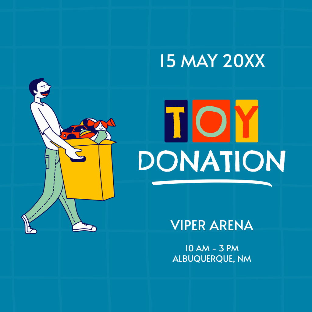 Designvorlage Children's Toy Donation Charity Event Invitation für Instagram