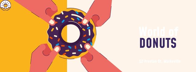 People pulling sweet donut Facebook Video cover – шаблон для дизайну
