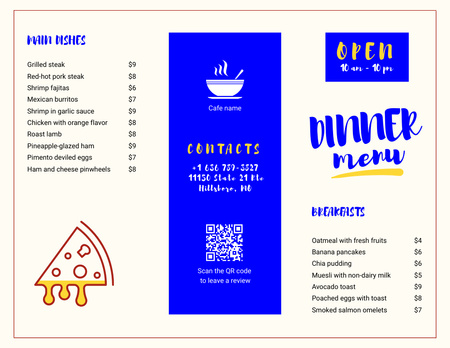Ontwerpsjabloon van Menu 11x8.5in Tri-Fold van Diner Menu Voor Kinderen En Drankjes
