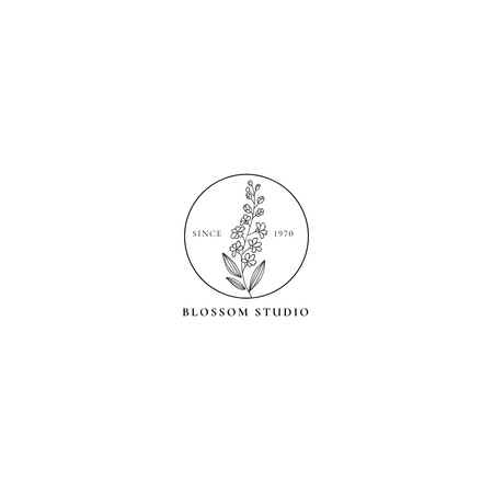 Minimalistic Emblem of Flower Studio Logoデザインテンプレート