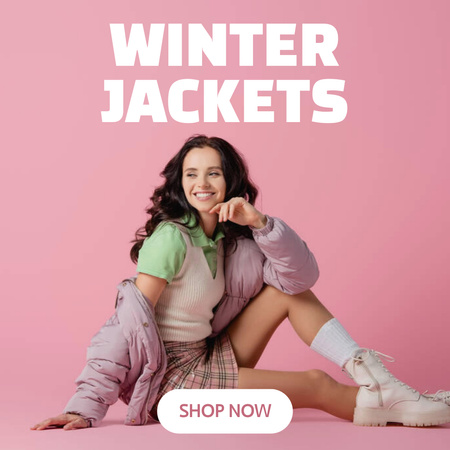 Winter Jackets Sale Offer Instagram Design Template