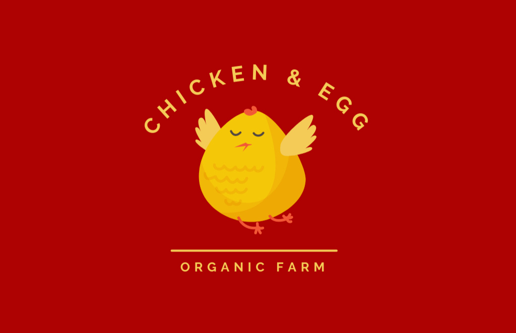 Organic Chickens and Eggs Business Card 85x55mm Tasarım Şablonu