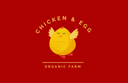 Organik Tavuk ve Yumurta Business Card 85x55mm Tasarım Şablonu