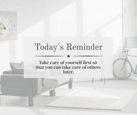 Motivational Reminder to Take Care of Oneself Facebook Modelo de Design