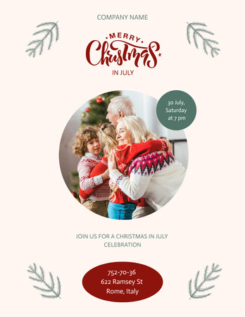 Christmas Eve with Hugging Family Flyer 8.5x11in Design Template