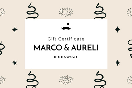 Plantilla de diseño de Men's Clothes Offer on Abstract Pattern Gift Certificate 